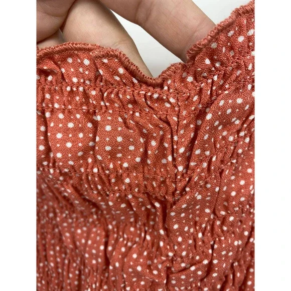 Urban Romantics Womens Off Shoulder Peasant Polka Dot Blouse NEW Small - Picture 5 of 10